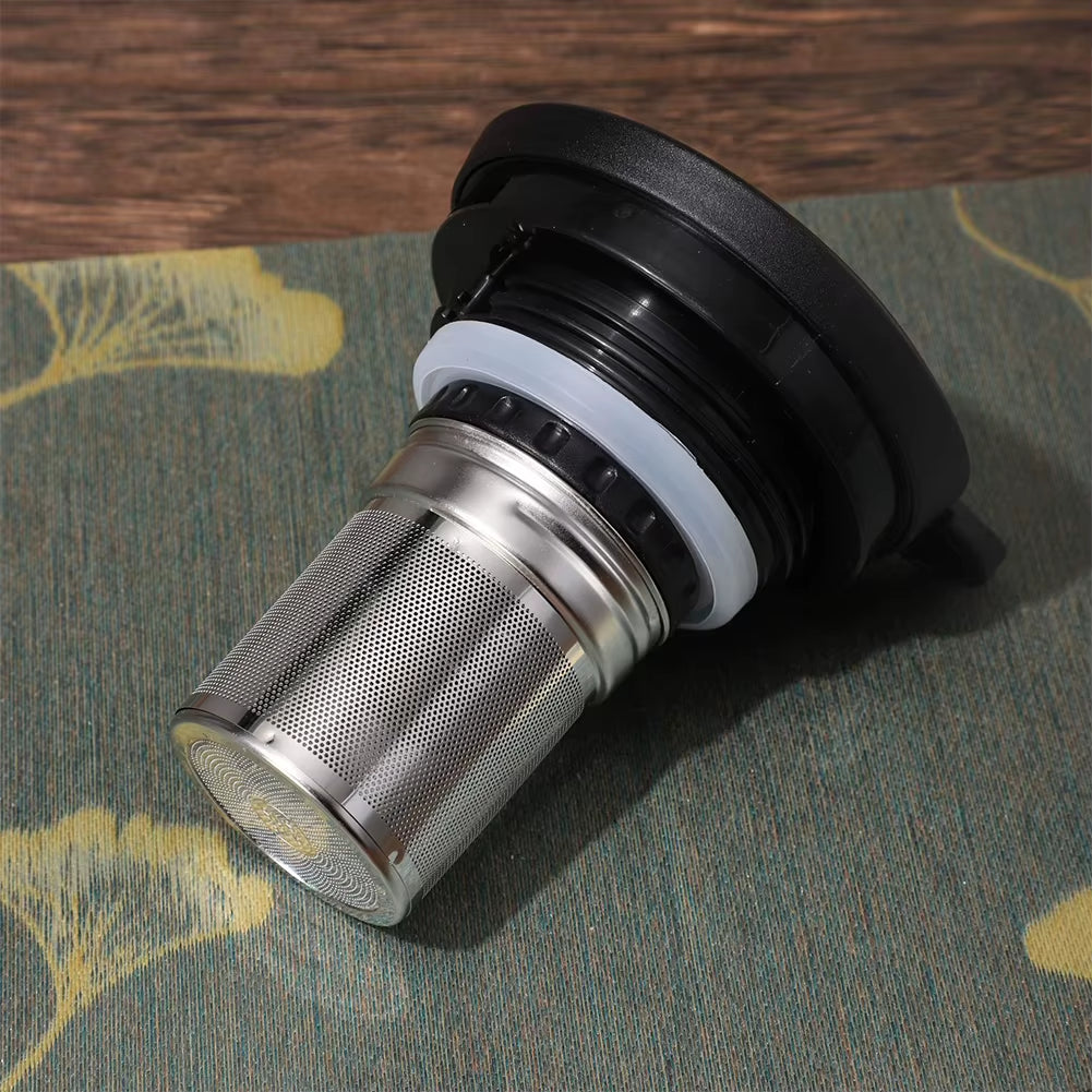 Elegant 1L Vintage Floral Tea Thermos – Stainless Steel Drip-Proof Pot with Infuser for Tea & Coffee